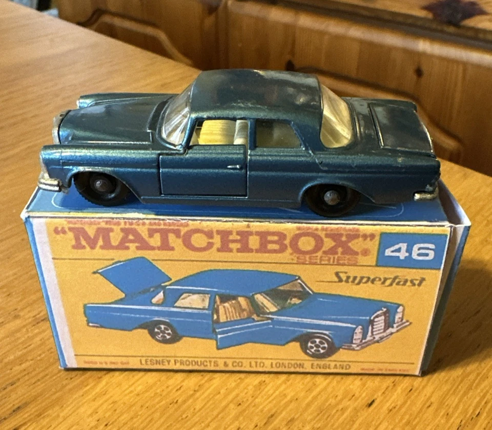 MATCHBOX 46 MERCEDES-BENZ 300SE VINTAGE SERIE 1-75 LESNEY INGLATERRA EN CAJA. Foto 2 de 4