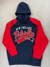 New England Patriots Screened Logo Stadium Hoodie Sweatshirt Men's XL Blue