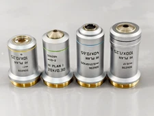 Leica Hi Plan 10x 20x 40x 100x Microscope Objective Set Lot Infinity M25