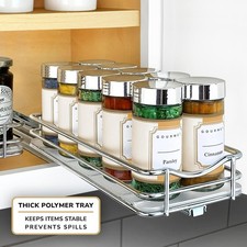 Pull Out Spice Rack Organization for Cabinets - 4-3/8 inch Wide Sliding 1 Tier