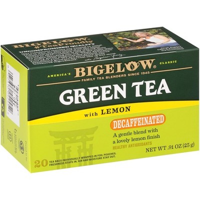 Bigelow Tea Decaffeinated Green with Lemon, Decaf 20 Count (Pack of 6) 