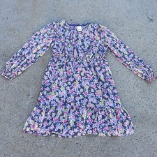 LOFT NWT Women’s Small Floral Sheer Mini Dress Long Sleeve Ruffle Tiered Hem