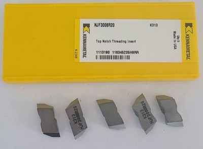 Kennametal NJF3008R20 K313 Threading Carbide Inserts Lathe Top Notch USA 5 Pcs
