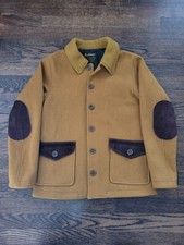 JACKMAN WOOL COAT JACKET Leather Elbow Patch Men's Size Small - USA Made