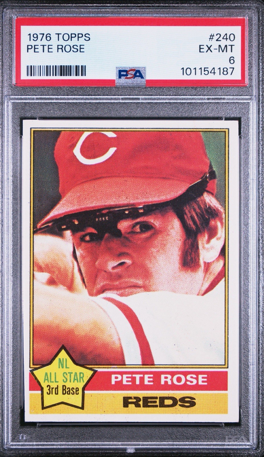 1976 Topps #240 Pete Rose PSA 6 Reds!