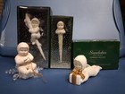 (4) Dept 56 Snowbabies ORNAMENTS: Overnite Delvry; Angel on Snowflake; + 2 more — photo 1