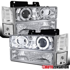 Fit 1994-98 Gmc C10 Sierra Suburban Led Halo Projector Headlightsbumper Signal