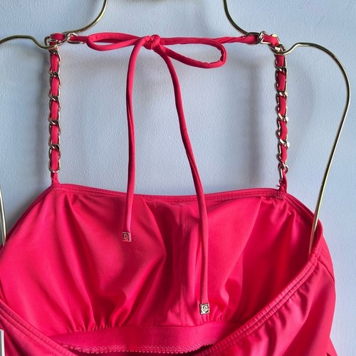 Michael Kors Women's Chain-Strap Halter Tankini Top Sea Coral Size Small - Picture 5 of 8