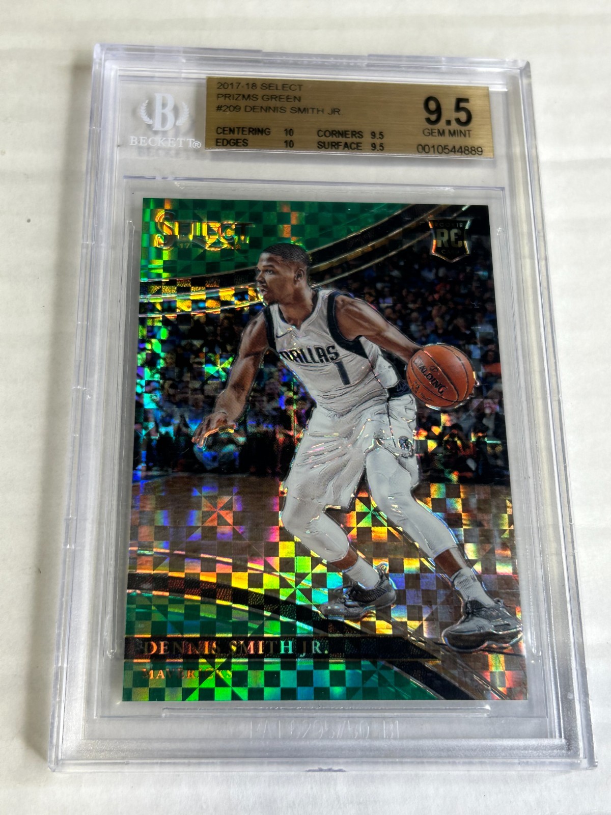2017-18 Panini Select Dennis Smith Jr 4/5 Green Courtside Rookie BGS 9.5 E6