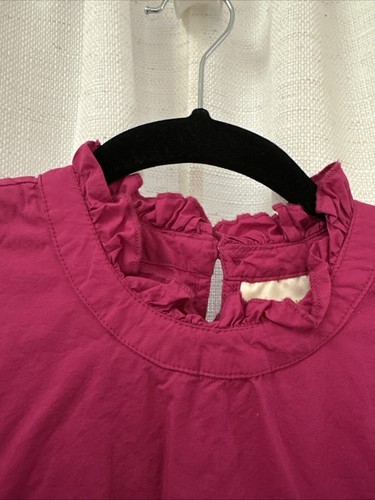 maeve by Anthropologie top senza maniche a strati 1x rosa scuro collo arricciato - Foto 3 di 11