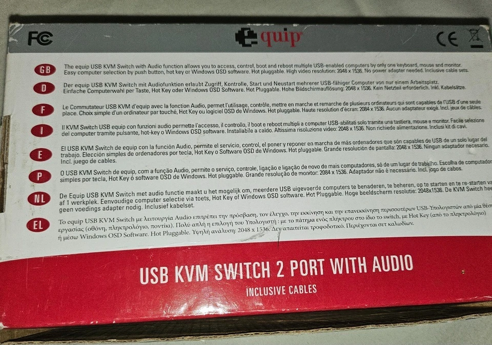 Uniclass AD-222SK 2-Port DVI USB KVM Switch mit Audio & USB 2.0 Hub - Bild 3 von 3