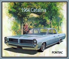 1964 Pontiac Catalina Sedan Blue Toolbox - Refrigerator Magnet 42 Mil