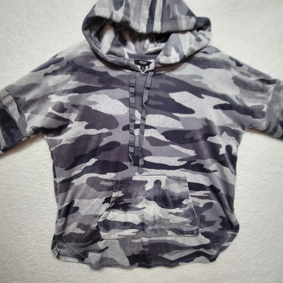 Conjunto de pijama Simply Vera Wang veludo lounge pequeno top e calça cinza bolsos camuflados - Imagem 4 de 4