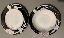 Vintage Mikasa CHARISMA Black Chop Plate Serving Platter and Serving Bowl