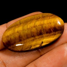 100 Natural Tiger Eye Oval Cabochon Loose Gemstone 39 Ct. 38X20X5 mm UG-2983