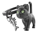 Cat Keyring with Bones - Decorative Animal Pendant for Keychain