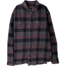 Used Orvis long-sleeved heavy flannel check shirt men's size L approx.