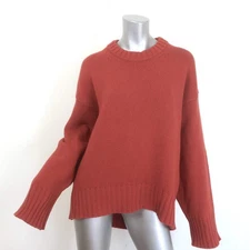 G. Label by goop Theo Crewneck Sweater Rust Wool-Cashmere Size Medium