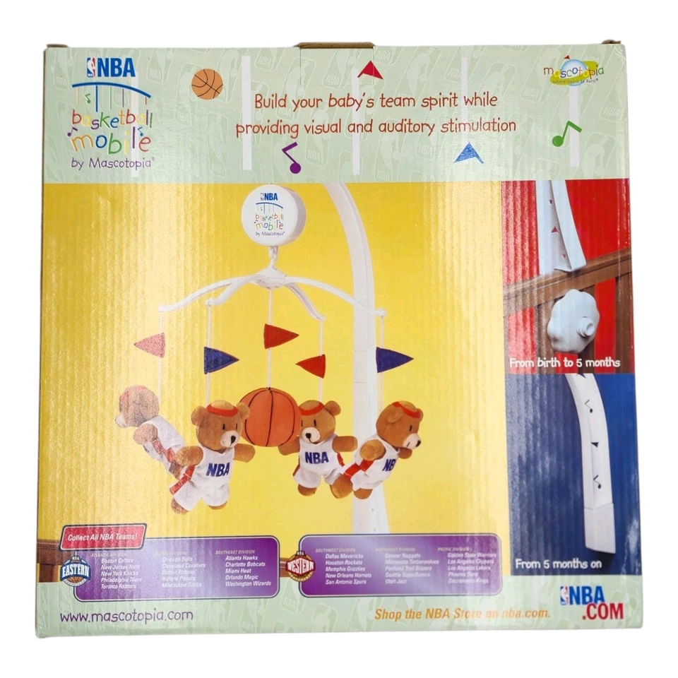 Indiana Pacer Baloncesto Lullabye Musical Móvil NBA Cuna Montaje en Pared Baby Boomer Foto 2 de 4