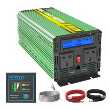 EDECOA Power Inverter 12V to 240V 3000W 6000W Converter UK Plugs LCD USB Remote