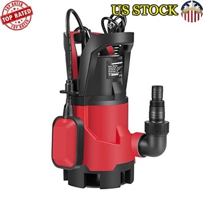 1HP Submersible Water Pump 3700GPH Auto Float Switch Multi Outlet Various Uses