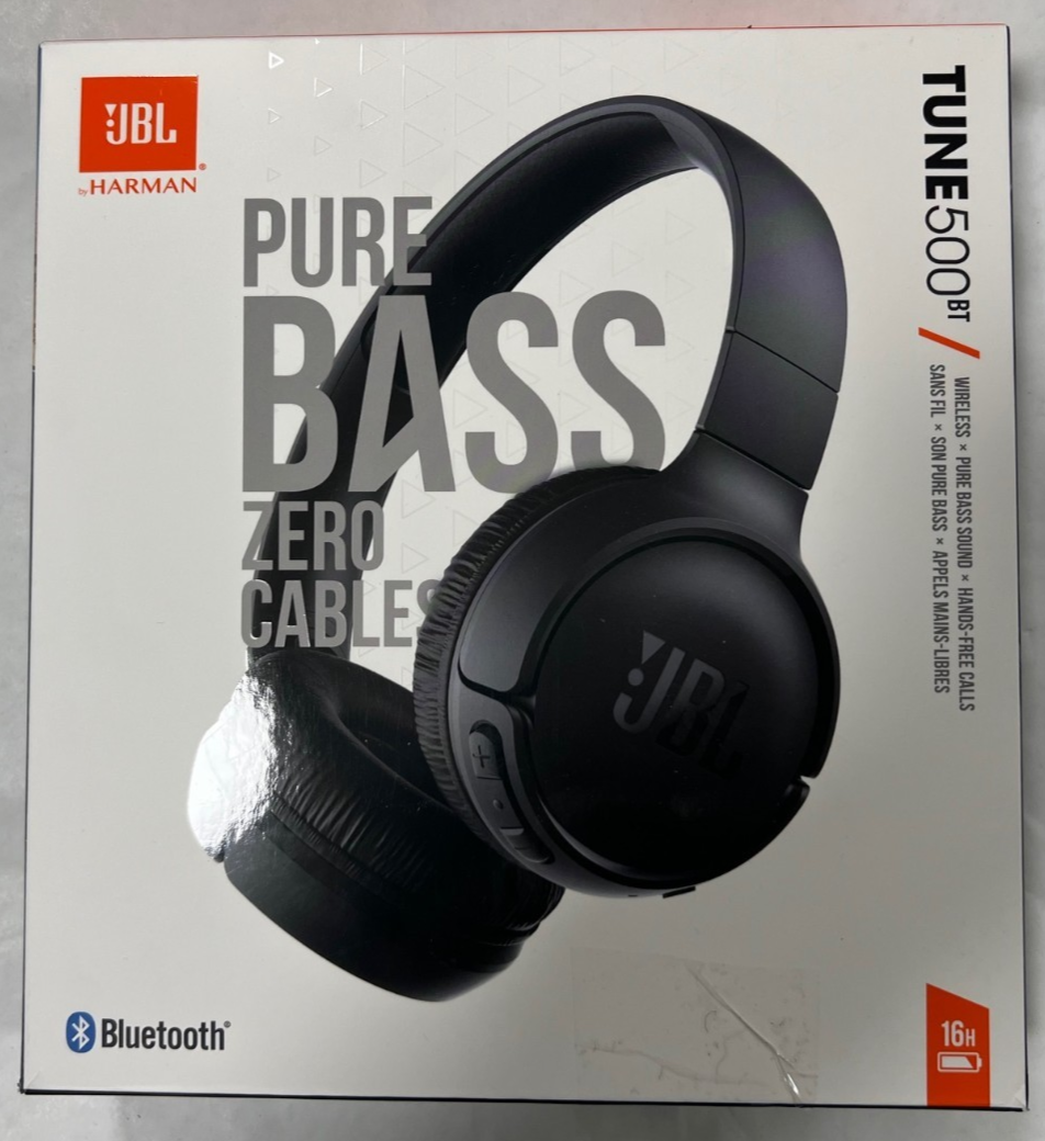 JBL Tune 500BT Wireless Bluetooth Headphones Black USED