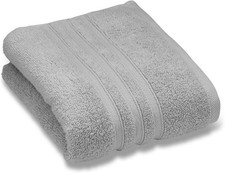 Image of Catherine Lansfield Bath Towel Zero Twist Silver 70x120cm Soft Absorbent Cotton