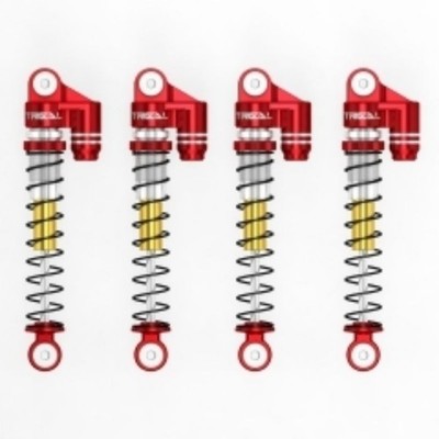 Treal X003A89VRX Threaded 43mm Shock Absorbers (4)(Red) for Axial SCX24 Bronc...