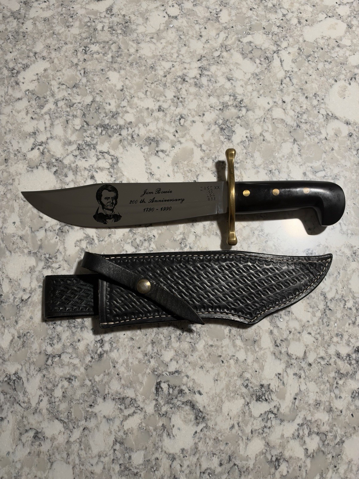 1990 Case XX Jim Bowie 200th Anniversary 1790-1990 Bowie Knife with Sheath