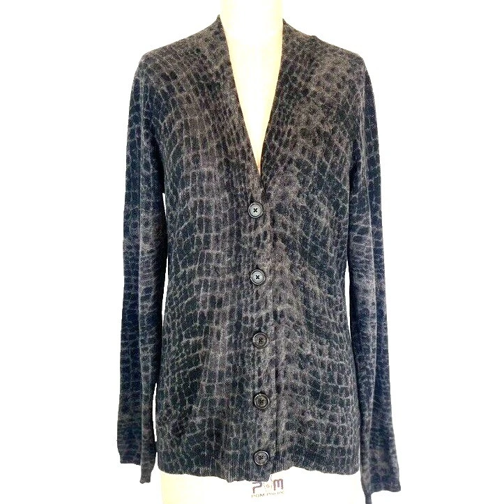 Cárdigan tejido Lauren Ralph Lauren para mujer L seda cachemir estampado animal Foto 2 de 4