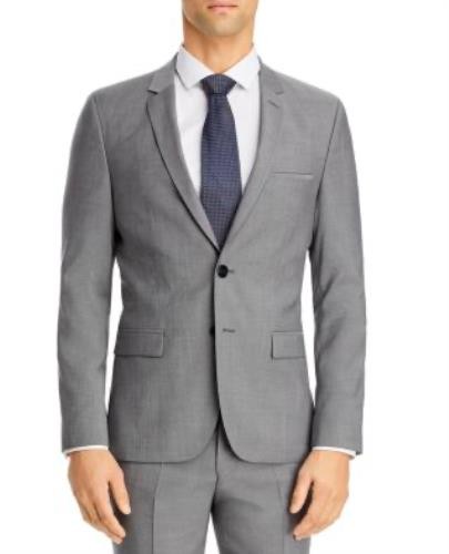 HUGO BOSS Men's Light Gray Arti Solid Extra Slim Fit Suit Jacket 44 R Imperfect