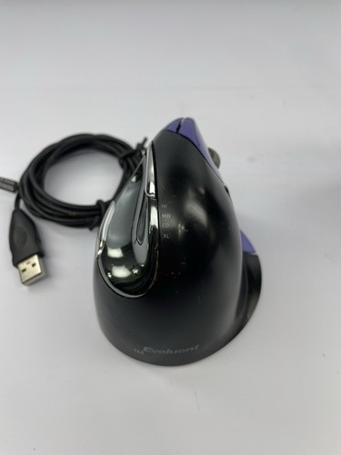 Evoluent VM4S Vertical Mouse Purple 4 Wired USB Small for Right Hand - Tested - Picture 3 of 4