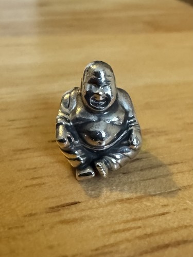 Geniune Pandora Silver Sitting Meditating Smiling Buddha Charm