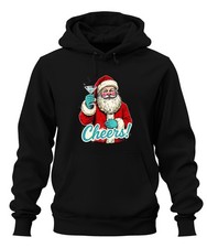 Santa Cheers! Cocktail Martini Christmas Party Vintage Unisex Hoodie Ka