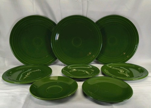 Vintage Homer Laughlin Fiesta Ware Dark Green 10 Pc Dark Green Dinner Set - Picture 4 of 18
