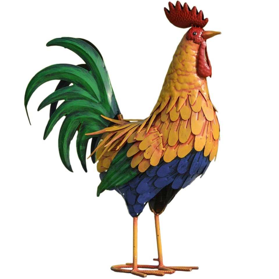 Rooster Garden Statues for Outdoor Decor,21'' Chicken Bird Sculpture