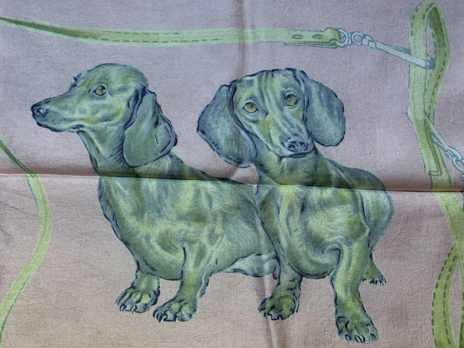 vintage Kreier Swiss Silk Scarf dachshund dog designed by xavier de Poret