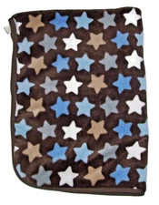 Circo Target Brown Blue Stars Baby Blanket Tan White Security Lovey