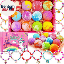 Unicorn Bath Bombs for Kids Girls 3 4 5 6 7 8 Years Old Birthday Gift for Girls