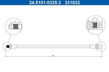 ATE 2x Bremsschlauch 24.5101-0325.3/2x für VW KAEFER KARMANN GHIA 14 34 1500 31