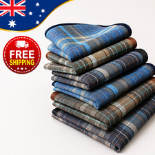 6PCS 100% Thick Cotton Handkerchiefs Womens Mens Soft Hanky Pocket 43x43cm AU
