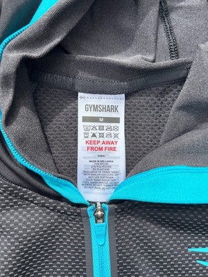 IN HAND GYMSHARK Onyx 5.0 Seamless Hoodie -Black/Onyx Blue