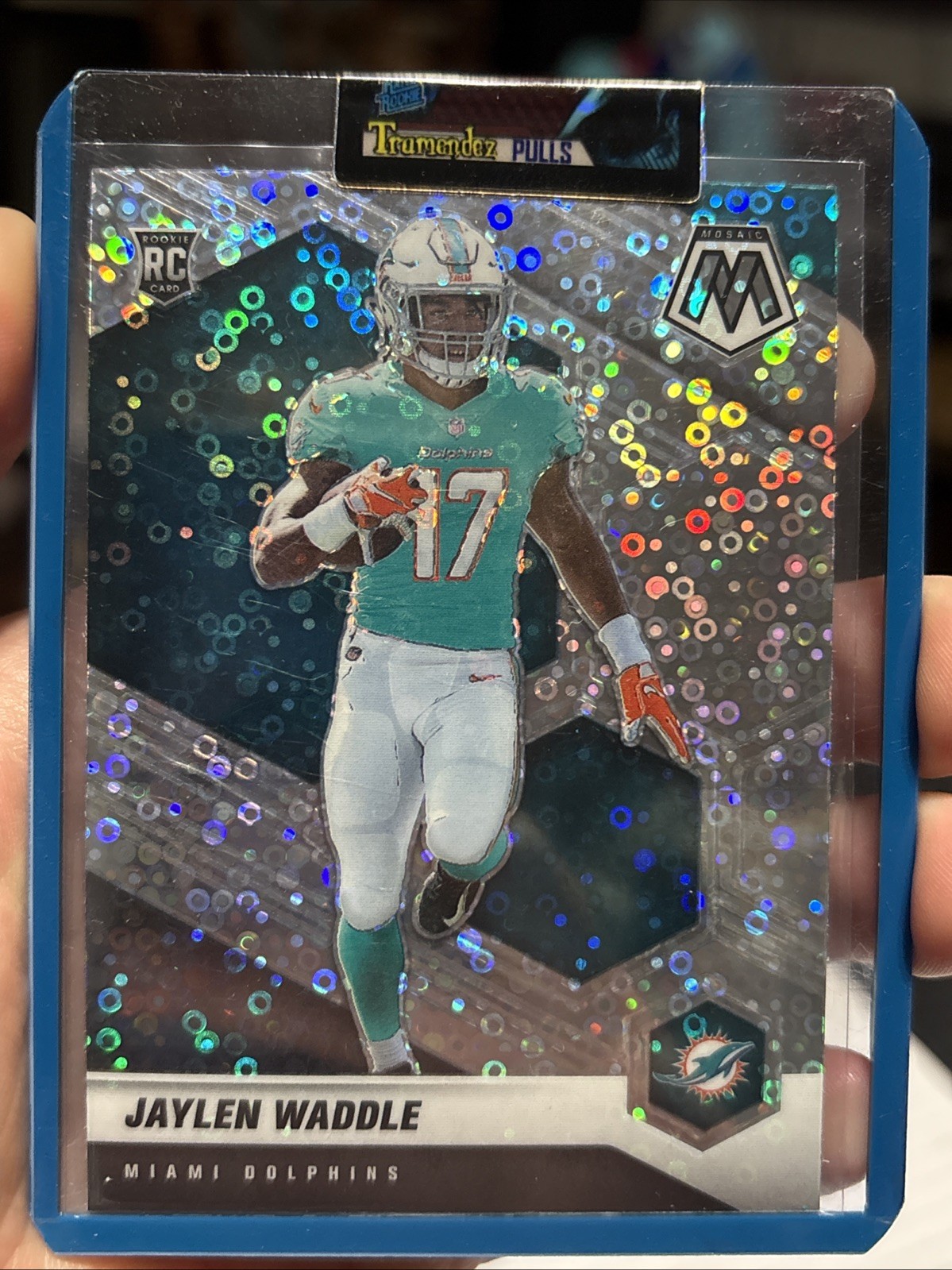 2021 Panini Mosaic - Rookies Jaylen Waddle #308 No Huddle Silver Mosaic Prizm...