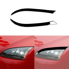 For Ford Focus 2005 Car Front Headlight Eyelid Eyebrow Cover Piano Black Decal