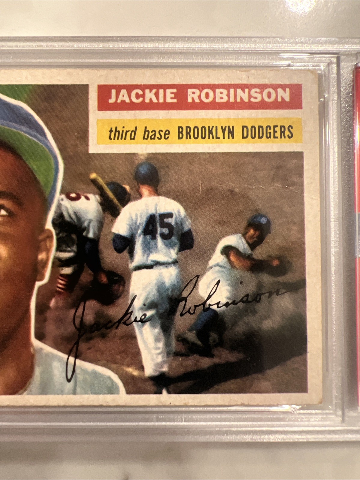 1956 TOPPS WHITE BACK #30 JACKIE ROBINSON PSA 3 view 4