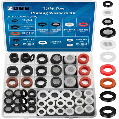 #ad ZDBB 129 PCS Garden Hose Washers Shower Head Gaskets with Screen FilterSili... $22.11
