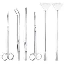 UEETEK 6pcs Stainless Steel Aquarium Tank Aquatic Plant Tweezers Tools