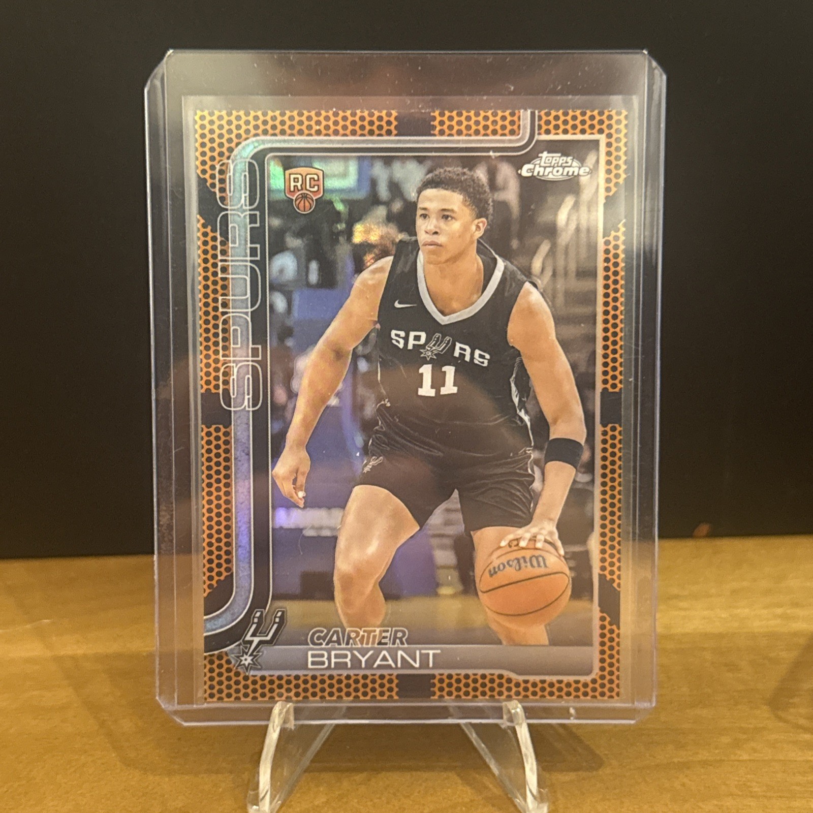 2025 Topps Chrome Carter Bryant Basketball Refractor RC #264 Spurs
