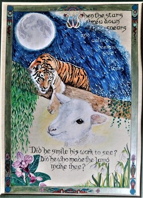 'Tyger Tyger', Blake, Original Kunstdruck von Catherine Hawkes Vers 5 - REDUZIERT!!