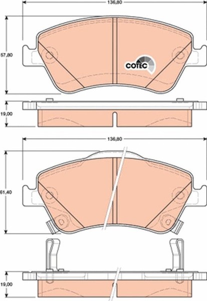 TRW BremsbelÄGe Bremsbelagsatz Vorne Passend FüR Toyota Auris Corolla-image